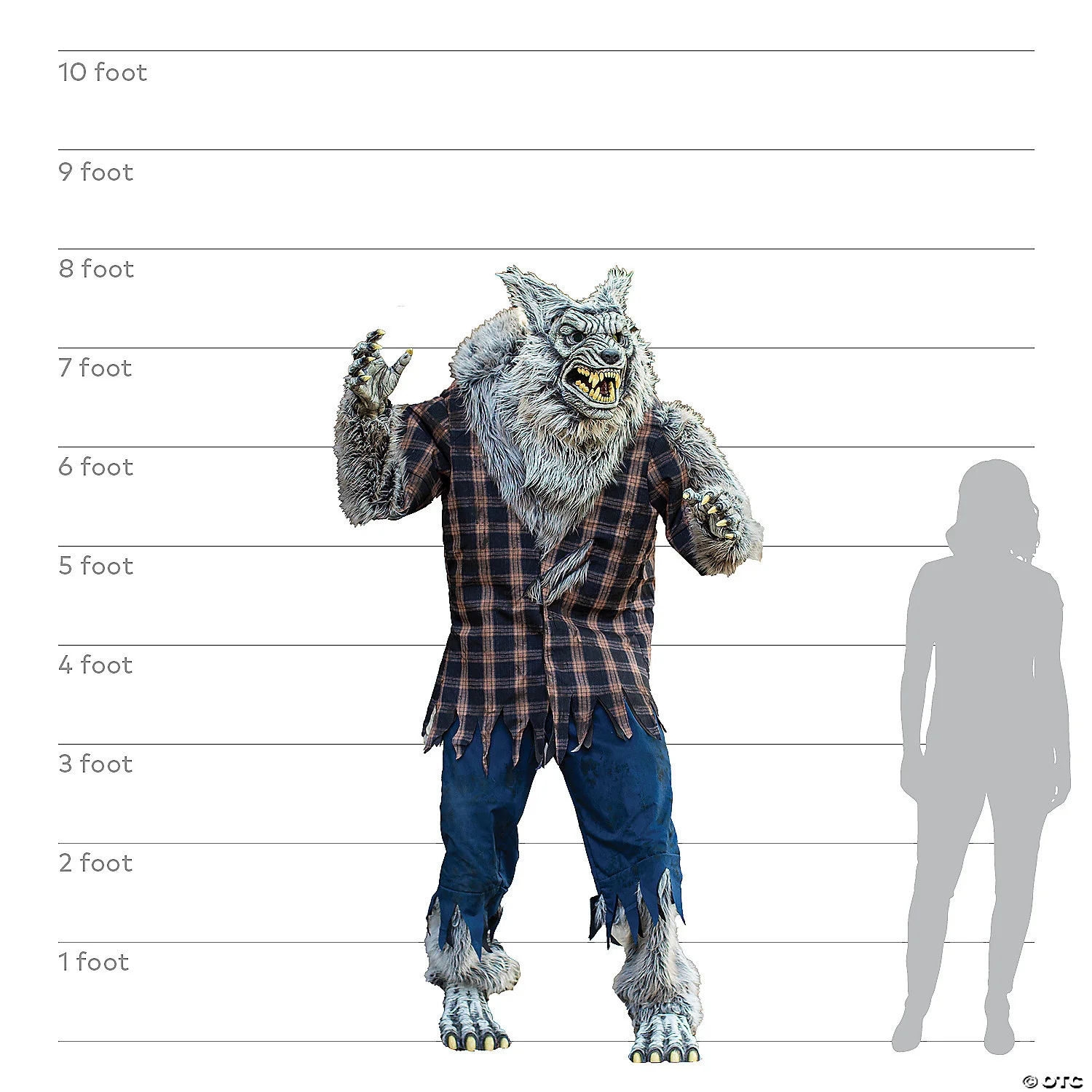 7.5ft Hulking Werewolf Animated Prop - Image 2
