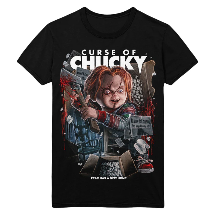Gutter Garbs Horror T Shirt – Curse of Chucky: Fear has a New Home