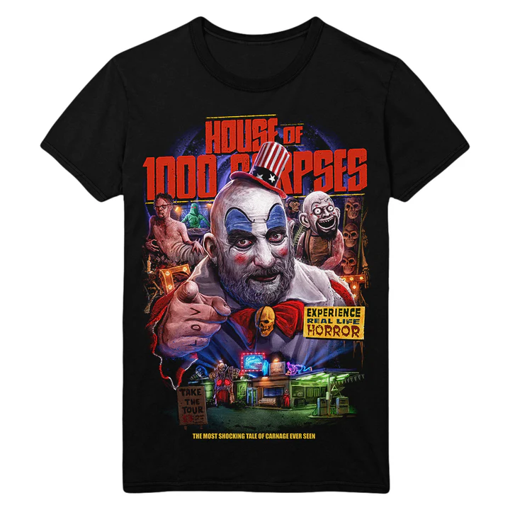 Gutter Garbs Horror T Shirt – House of 1000 Corpses: Shocking Tale