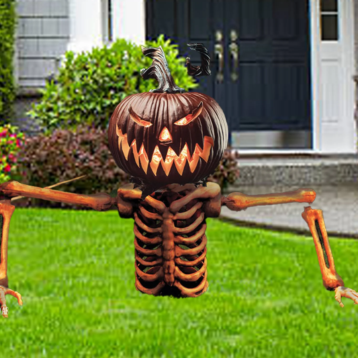 1.2m Giant Pumpkin Skeleton Grave Breaker